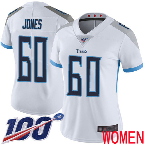 Tennessee Titans Limited White Women Ben Jones Road Jersey NFL Football 60 100th Season Vapor Untouchable